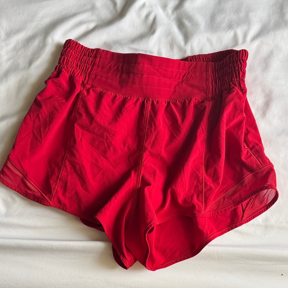 Lululemon Athletica Vibrant Red Athletic Shorts